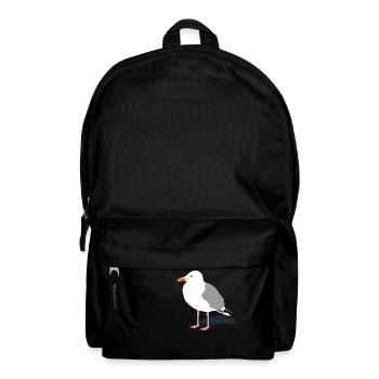 seagull gull bird harbour sailing ocean sea ship - Backpack - black - Front