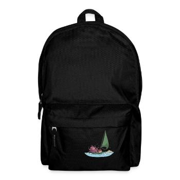Voilier Voilier avec pieuvre cadeau - Sac à dos - noir - Devant