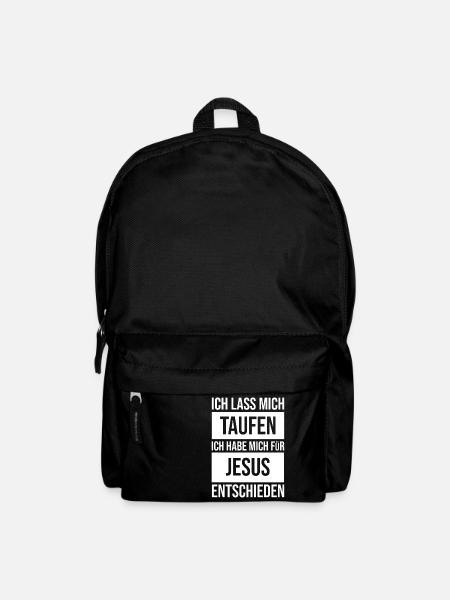 taufe taufen jesus christ evangelisch katholisch - Rucksack - Schwarz