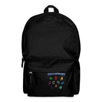 Schulanfänger - Zahlen Buchstaben - Rucksack - Schwarz - Vorne