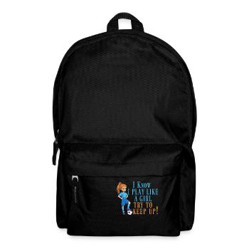 Femmes football soccer manger dormir répéter - Sac à dos - noir - Devant