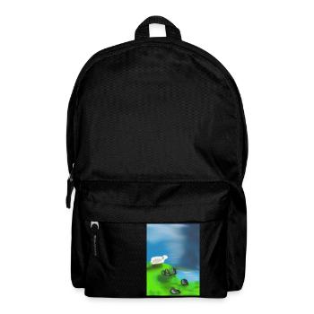 Sheep on rocks in front of the water - Backpack - black - Front