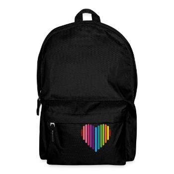 Regenbogen Herz, Liebe, Love is love, - Rucksack - Schwarz - Vorne