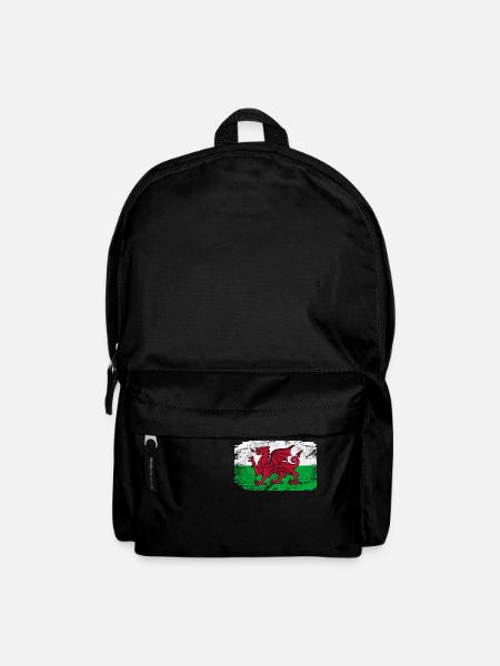 Wales Flag - Vintage Look - Rucksack - Schwarz
