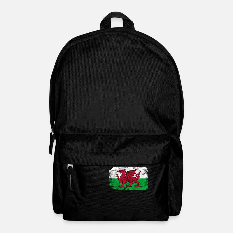 Wales Flag - Vintage Look - Rucksack - Schwarz