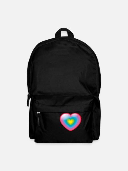 Smiley Rainbow Heart - Rucksack - Schwarz