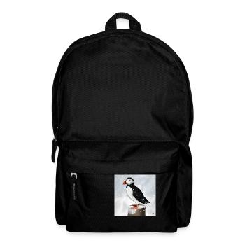 Macareux peint dans la conception d'oiseaux de neige - Sac à dos - noir - Devant
