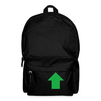 Green arrow, pointing the way, never go back - Backpack - black - Front