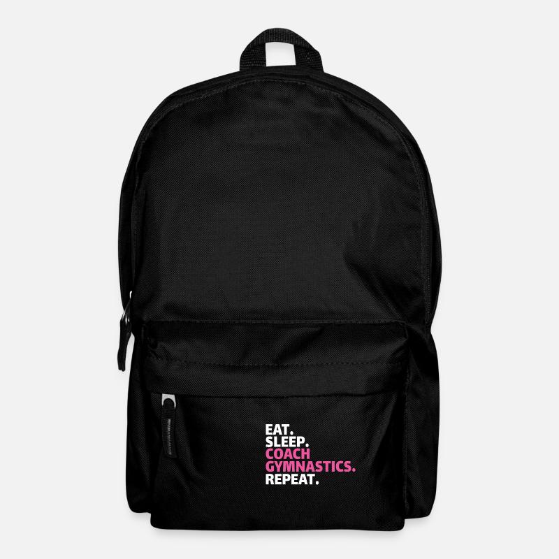 GYMNASTICS COACH: eat, sleep, coach gymnastics, repeat - Backpack - black