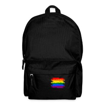 Regenbogen Fahne - Rucksack - Schwarz - Vorne