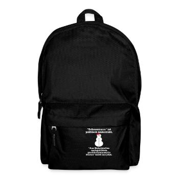 Schneemann - politische unkorrekt - Gendern - Rucksack - Schwarz - Vorne