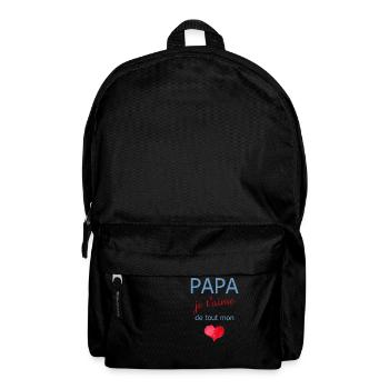Idée Cadeau fête des pères enfants papa je t'aime - Sac à dos - noir - Devant
