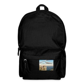 Schottisches Schloss und Zeppelin - Rucksack - Schwarz - Vorne