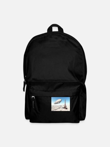 Zeppelin über dem Eiffelturm - Rucksack - Schwarz