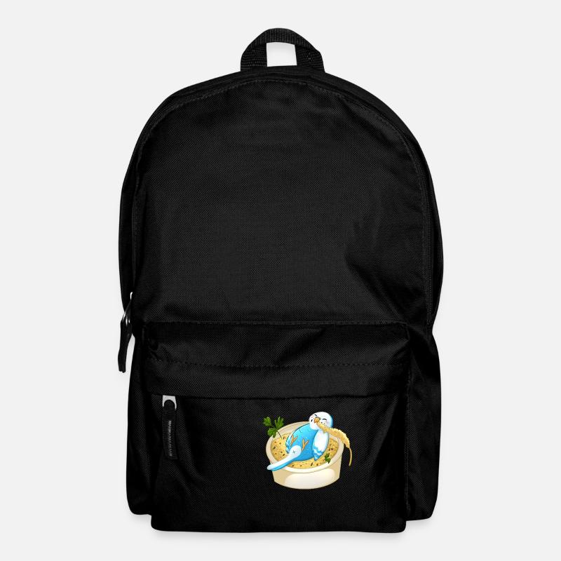 Budgerigar in millet heaven - gift idea funny - Backpack - black