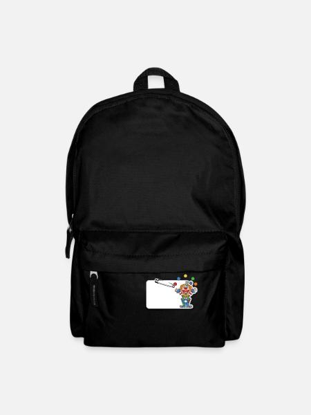 Kinder Namensschild mit Sicherheitsnadel - Rucksack - Schwarz