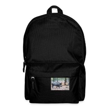 Wild boar (in German wild boar) Sus scrofa - Backpack - black - Front