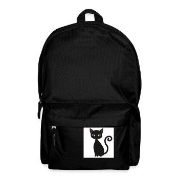 schwarze Katze - Rucksack - Schwarz - Vorne