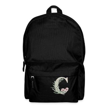 Letter C with flowers - Backpack - black - Front