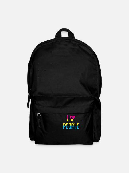 Ich liebe Menschen Spruch Pansexual Pride CSD - Rucksack - Schwarz