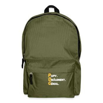 Humour PDG - papy drôlement génial - Sac à dos - vert olive - Devant