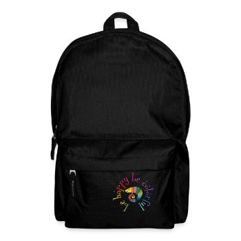être heureux, coloré, présent, anniversaire, drôle - Sac à dos - noir - Devant