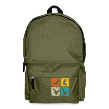 Retro squares falcons eagles falconry hawking - Backpack - olive green - Front
