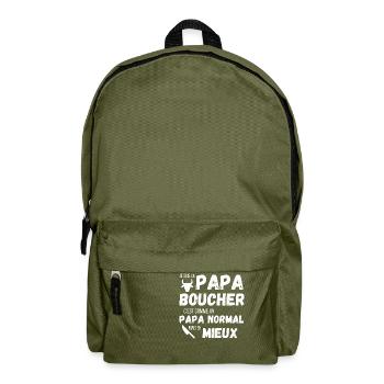 Un papa boucher c'est comme un papa normal cadeau - Sac à dos - vert olive - Devant