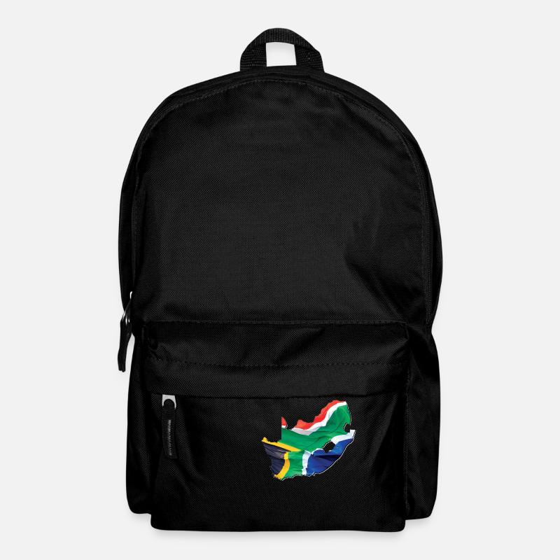Echte Südafrika Flagge – Flag Map - Rucksack - Schwarz
