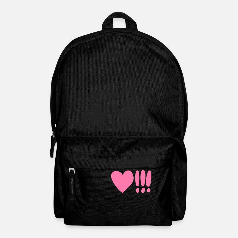 Herz mit Ausrufezeichen Pink - Rucksack - Schwarz