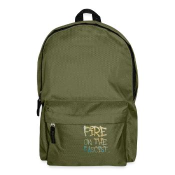 Fire on The Fascist - Backpack - olive green - Front