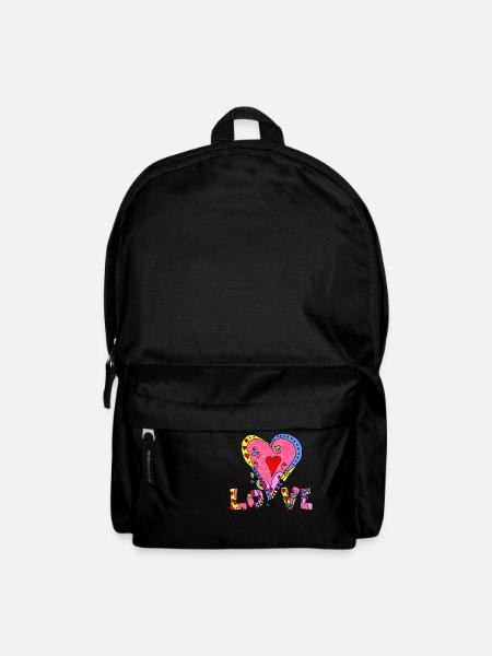 Herzen - Rucksack - Schwarz