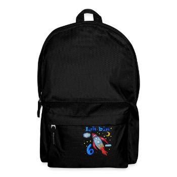 Rakete, Ich bin 6 Rakete - Rucksack - Schwarz - Vorne
