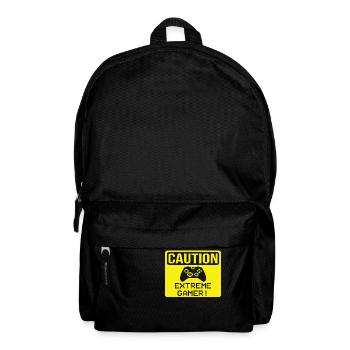Caution Extreme Gamer! - Backpack - black - Front