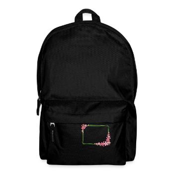 Rahmen mit Blumen - Rucksack - Schwarz - Vorne