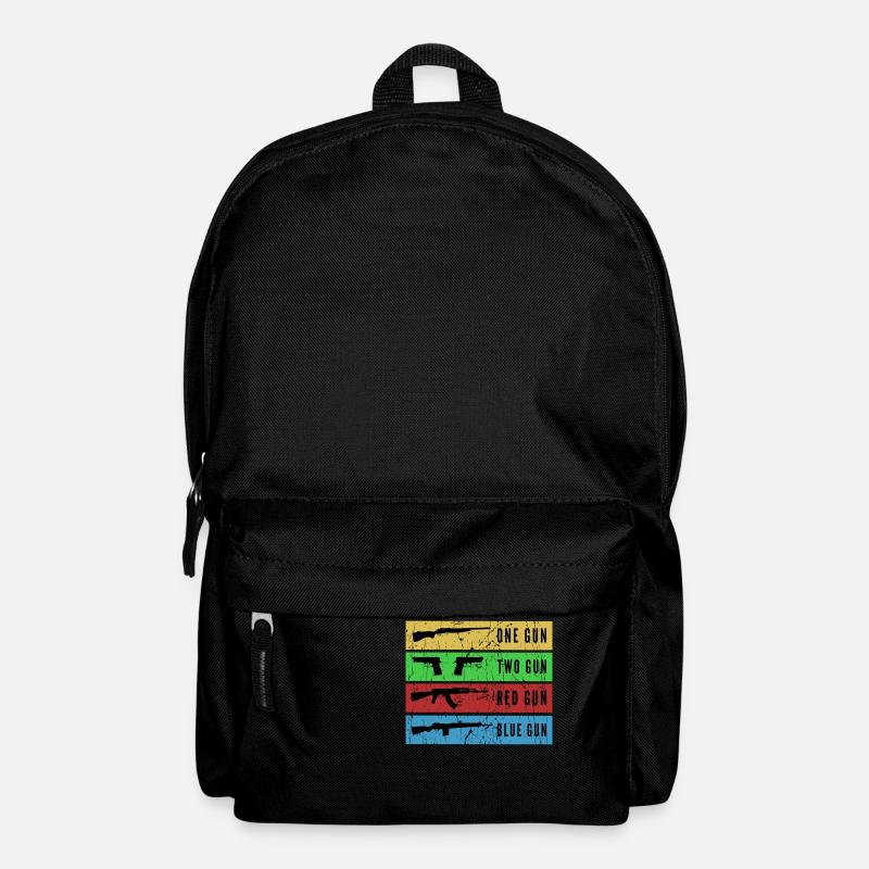 One Gun Two Gun Red Gun Blue Gun - Backpack - black