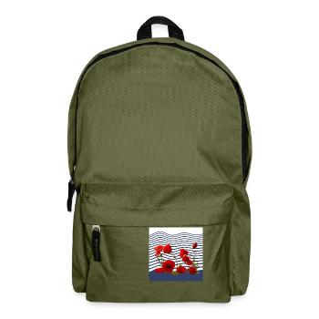 poppy and seaside sea wave - Backpack - olive green - Front
