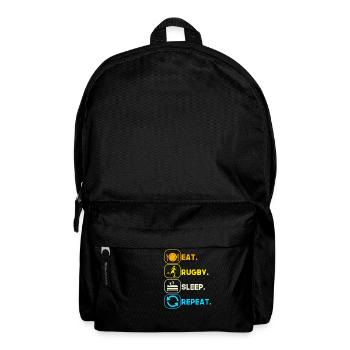 eat sleep rugby repeat - Backpack - black - Front