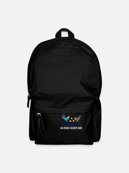 Zuhause ist Bauer Landleben Traktor Geschenk - Rucksack - Schwarz