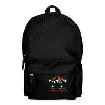 Mountains are calling - Rucksack - Schwarz - Vorne