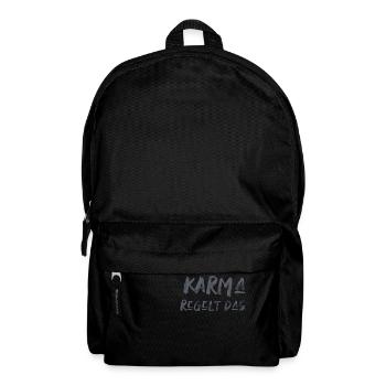 Karma regelt das Spruch lustig Inspiration - Rucksack - Schwarz - Vorne