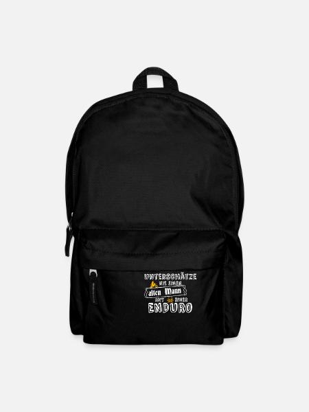 unterschätze niemals alten Mann mit Enduro - Rucksack - Schwarz