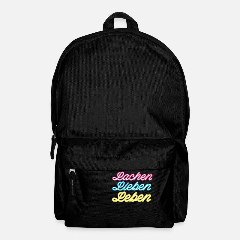 Lachen Lieben Leben - Rucksack - Schwarz