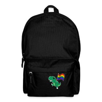 Regenbogen Dinosaurier T-Rex Pride - Rucksack - Schwarz - Vorne