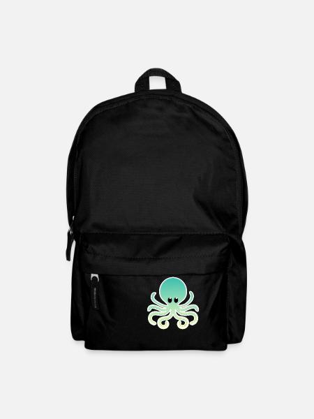 Strand Tag Türkis gelb Ombre umrissen Octopus - Rucksack - Schwarz