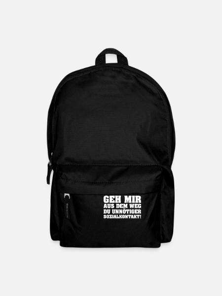 Geh mir aus dem Weg Du unnötiger Sozialkontakt - Rucksack - Schwarz