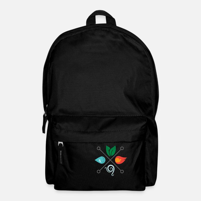 Symbol Vier Elemente Erde Luft Luft Feuer Wasser - Rucksack - Schwarz