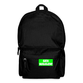 Geh wählen! - Rucksack - Schwarz - Vorne
