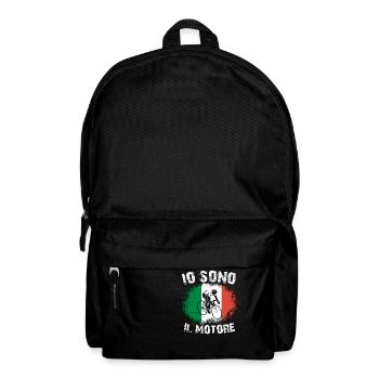 Spruch Fahrrad - Der Motor bin ich - Rucksack - Schwarz - Vorne
