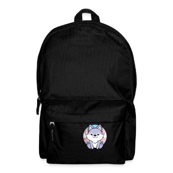 Süßer Wolf Hund Trans Flagge Fahne LGBTQ Mond - Rucksack - Schwarz - Vorne